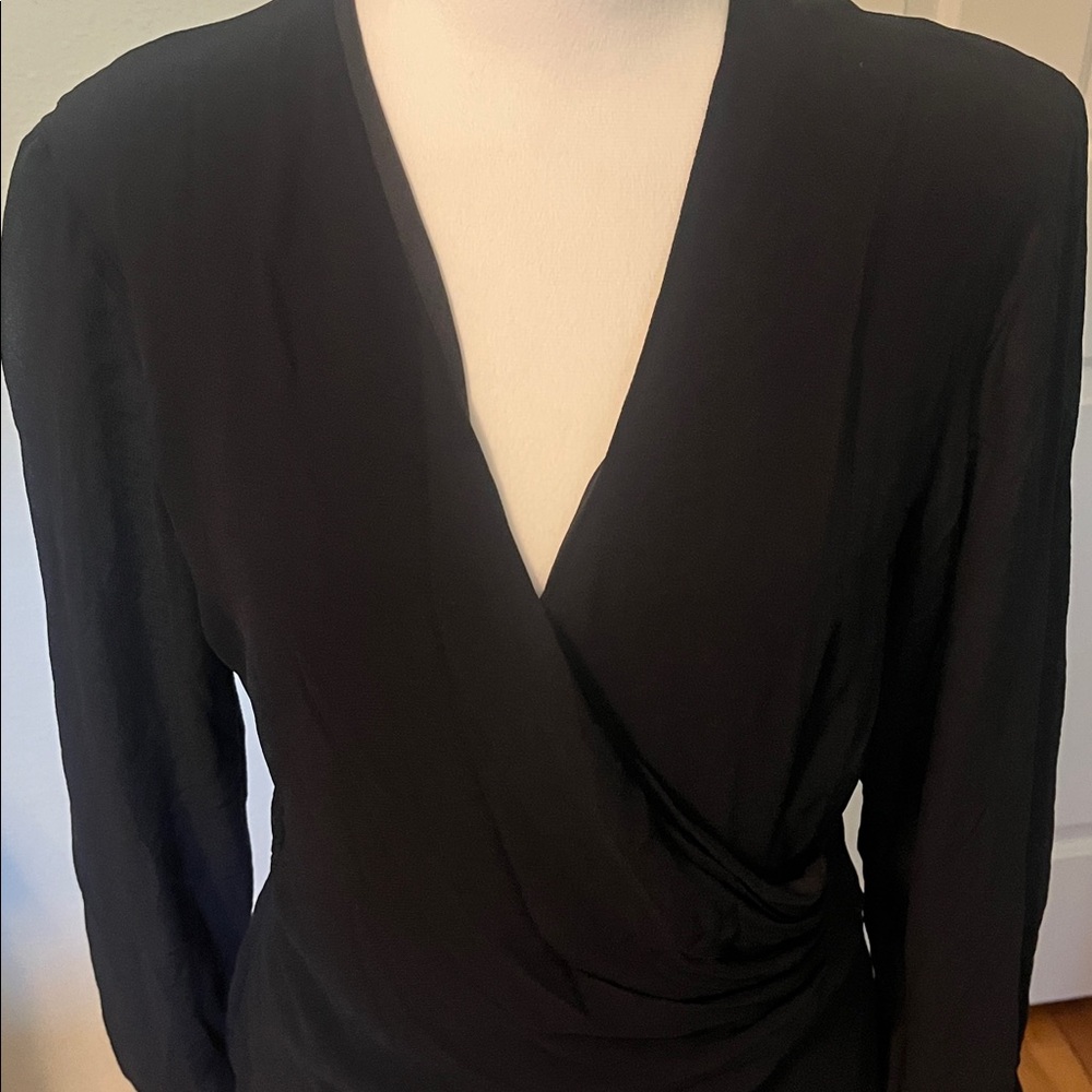 Elegant Black Wrap style Dress - Picture 2 of 11